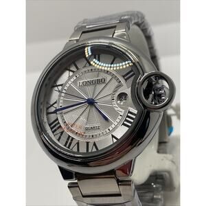 Longbo Mens Silver Dress Watch Classy Luxury Watch New Battery New!